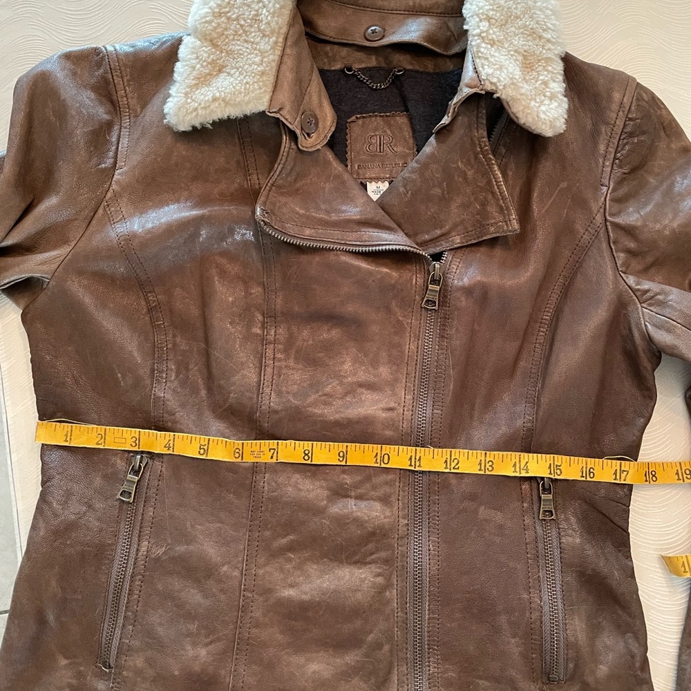 Leather Bomber Jacker, Banana Republic